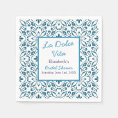 Blue Tiles La Dolce Vita Brautparty Serviette (Vorderseite)