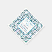Blue Tiles La Dolce Vita Brautparty Serviette (Ecke)