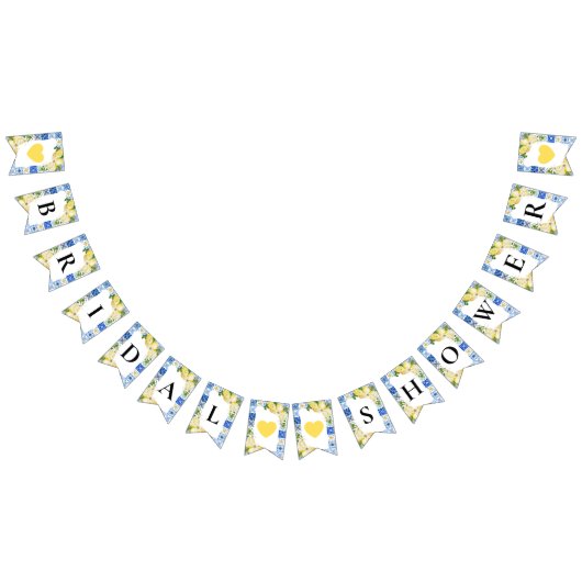 Blue Tiles Lemon Brautparty Bunting Flags Wimpelkette (Alle)