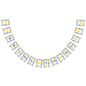 Blue Tiles Lemon Brie to Be Bunting Flags Wimpelkette (Alle)