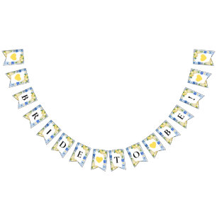 Blue Tiles Lemon Brie to Be Bunting Flags Wimpelkette