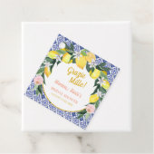 Blue Tiles Lemon Grazie Mille Brautparty Geschenkanhänger (Beispiel)