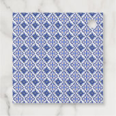 Blue Tiles Lemon Grazie Mille Brautparty Geschenkanhänger (Rückseite)