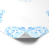 Blue Tiles Lemon Italian Wedding Seating Chart Poster (Ecke)