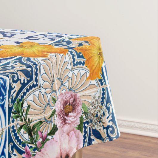 Blue tiles lemon Mediterranean Tischdecke (Beispiel)