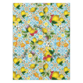 Blue tiles lemon Mediterranean Tischdecke (Vorderseite)