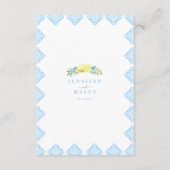 Blue Tiles Lemon Wedding Cards Begleitkarte (Rückseite)