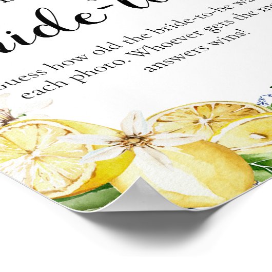 Blue Tiles Lemon Wie alt war das Zeichen der Braut Poster (Ecke)