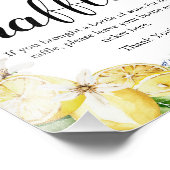 Blue Tiles Lemon Wine Raffle Brautparty Zeichen Fotodruck (Ecke)