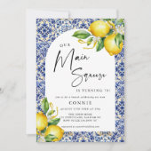 Blue Tiles Lemons 70. Einladung (Vorderseite)