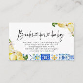 Blue Tiles Lemons Baby Shower Books for Baby Card Begleitkarte (Vorderseite)