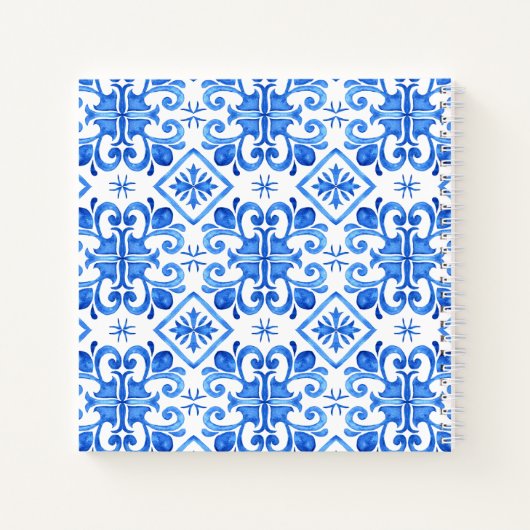 Blue Tiles Lemons Bougainvillea Gästebuch Notizblock (Rückseite)