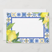 Blue Tiles Lemons Brautparty Sign Dankeskarte (Rückseite)