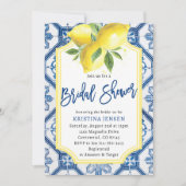 Blue Tiles Lemons Capri Brautparty Einladung (Vorderseite)