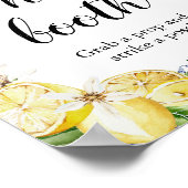 Blue Tiles Lemons Foto Booth Brautparty Sign Poster (Ecke)