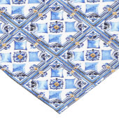 Blue tiles maiolica Vintage italienische Hochzeit Kurzer Tischläufer (Ecke)