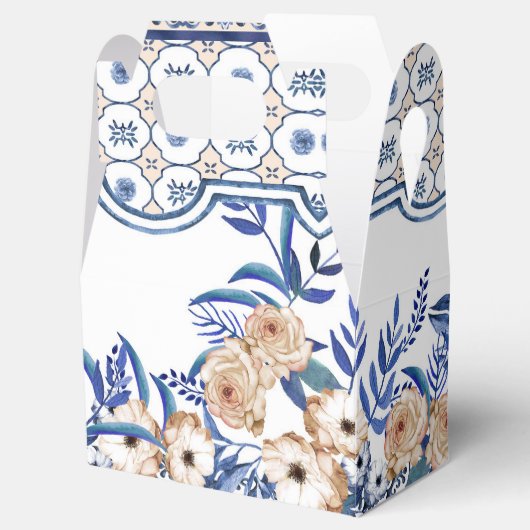 Blue Tiles Mediterranean Lemon Pattern Geschenkschachtel (Geöffnet)