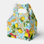 Blue Tiles Mediterranean Lemon Pattern Geschenkschachtel (Rückseite)