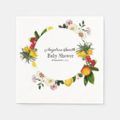 Blue Tiles Mediterranean Pattern Paper Napkin Serviette (Vorderseite)