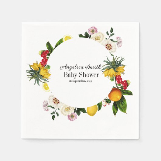 Blue Tiles Mediterranean Pattern Paper Napkin Serviette (Vorderseite)