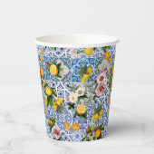 Blue Tiles Mediterranean Pattern Pappbecher (Links)