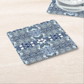 Blue Tiles Mediterranean Pattern  Rechteckiger Pappuntersetzer (angewinkelt)