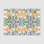 Blue Tiles Mediterranean Pattern Seidenpapier (Vorderseite)
