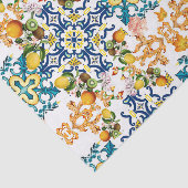 Blue Tiles Mediterranean Pattern Seidenpapier (Ausschnitt)