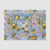 Blue Tiles Mediterranean Pattern Seidenpapier (Vorderseite)