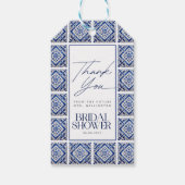 Blue Tiles Mediterranean Recipe Card Brautparty Geschenkanhänger (Rückseite)