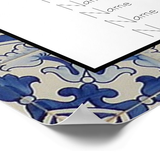 Blue Tiles Seating Chart Poster (Ecke)