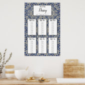 Blue Tiles Seating Chart Poster (Küche)