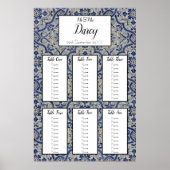 Blue Tiles Seating Chart Poster (Vorne)