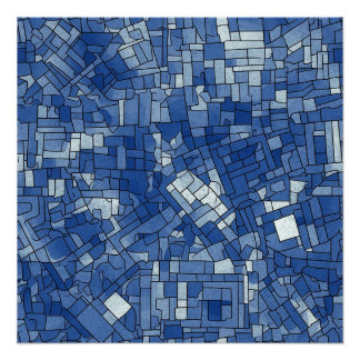 Blue Tiles Semi Gloss Poster