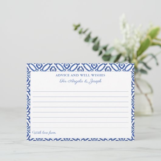 Blue Tiles Tipp Gut wünscht Karte (Stehend Vorderseite)