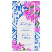 Blue Tiles und Bougainvillea elegante Dankeschön Kleine Geschenktüte (Vorderseite)