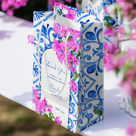 Blue Tiles und Bougainvillea elegante Dankeschön Kleine Geschenktüte