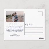 Blue tiles Vielen Dank | Hochzeitspostkarte Foto Postkarte (Rückseite)