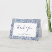 Blue tiles Wedding Danke Card Karte (Vorderseite)
