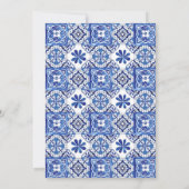 Blue Tiles Wedding Lemons Einladung (Rückseite)