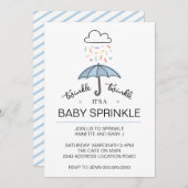 Blue Tinkle Tinkle Baby Sprinkboy Download Einladung (Vorne/Hinten)