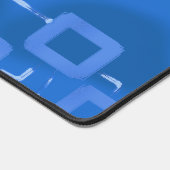 Blue Tint Geometric Squares Desk Mat Schreibtischunterlage (Ecke)