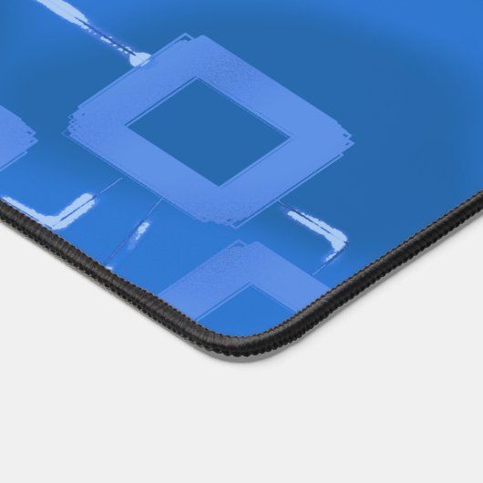 Blue Tint Geometric Squares Desk Mat Schreibtischunterlage (Ecke)