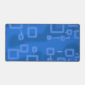 Blue Tint Geometric Squares Desk Mat Schreibtischunterlage