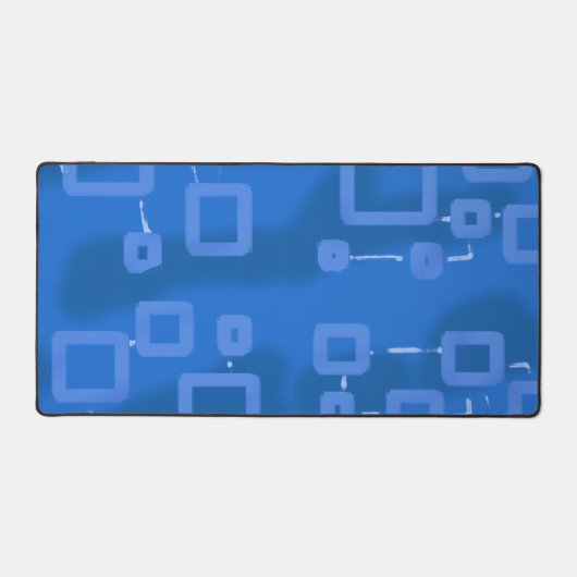 Blue Tint Geometric Squares Desk Mat Schreibtischunterlage (Vorderseite)