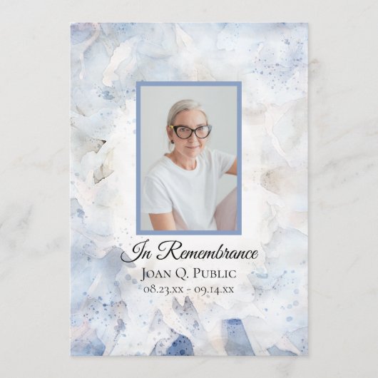 Blue Tintion Carnation Funerary Memorial Service Programm (Vorderseite)