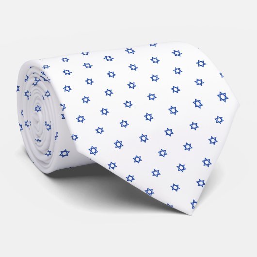 Blue Tiny Star von David White Neck Tie Krawatte (Gerollt)