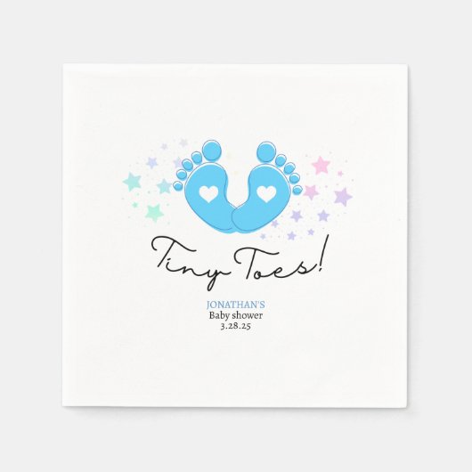 Blue Tiny Toes Serviette (Vorderseite)