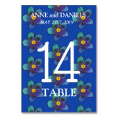 Blue Tischnummer Cards (Rückseite)