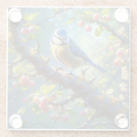 Blue Tit 1 Glasuntersetzer (Rückseite)